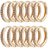 12Pcs Brass Micro Pave Clear Cubic Zirconia Hoop Earrings for Women EJEW-SC0001-97-7
