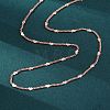 Brass Curb Chains Necklaces for Women NJEW-D302-07RG-4