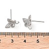 Brass Micro Pave Cubic Zirconia Stud Earrings Finding KK-K364-05P-3