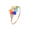 Flower Glass Finger Rings RJEW-JR00713-01-1