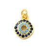 Real 18K Gold Plated Rack Plating Brass Micro Pave Cubic Zirconia Pendants Charms KK-S396-01D-1