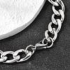 201 Stainless Steel Curb Chain Bracelets for Men STAS-T077-22B-02P-2