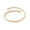 PVD Vacuum Plating 304 Stainless Steel Open Cuff Bangle with Oval Beaded X1-BJEW-C031-01G-2