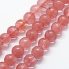 Cherry Quartz Glass Beads Strands X-G-I199-28-8mm-1