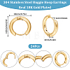 SUNNYCLUE 12 Pairs 202 Stainless Steel Huggie Hoop Earrings with 316 Surgical Stainless Steel Pins EJEW-SC0001-40G-2