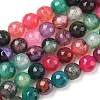 Dyed Natural Agate Faceted Round Beads Strands G-E320E-8mm-16-1