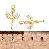 Brass Micro Pave Pink Cubic Zirconia Pendants CU-CBABDE1-10G-3