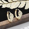 Brass Clear Cubic Zirconia Hoop Earrings EJEW-Q014-20G-1