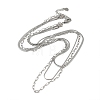 Titanium Steel Chains Three Layers Necklaces NJEW-D054-01A-01P-3
