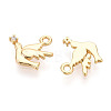 Brass Micro Pave Clear Cubic Zirconia Pendants KK-T078-07G-02-2