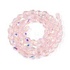 Transparent Electroplate Glass Beads Strands EGLA-N023-6x8mm-A03-2