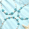 3Pcs 3 Styles Ocean Dyed Synthetic Ocean White Jade & Shell Pearl & Synthetic Turquoise Starfish Turtle Beaded Necklaces NJEW-JN06276-1