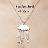 Non-Tarnish 201 Stainless Steel Cloud with Planet Pendant Necklace NJEW-OY001-60-3