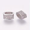 Brass Micro Pave Cubic Zirconia Slide Charms ZIRC-G091-58P-1