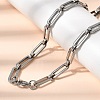 304 Stainless Steel Paperclip Chains Bracelet & Necklace Jewelry Sets SJEW-L199-15P-2