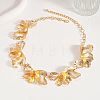 Alloy Flower Petaline Link Chain Necklaces for Women FS-WG970E6-01-1
