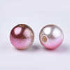 Rainbow ABS Plastic Imitation Pearl Beads OACR-Q174-6mm-10-2