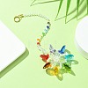 Flower Faceted Glass Pendant Decoration HJEW-TA00040-01-3