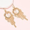 Brass Micro Pave Cubic Zirconia Dangle Earrings KK-CBADE12-05G-2