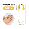 10Pcs Brass Safety Pins KK-HS0002-18-2