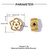 304 Stainless Steel with Enamel Beads SA-OY001-05G-01-2