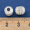 Rack Plating Brass Micro Pave Clear Cubic Zirconia Beads KK-L215-309S-3