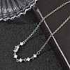 Brass Micro Pave Clear Cubic Zirconia Link Bracelets BJEW-E114-01C-P-3