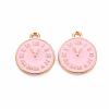 Clock Alloy Enamel Pendants ENAM-Q033-11C-1