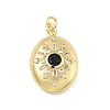 Brass Cubic Zirconia Locket Pendants KK-N254-93A-G-1