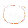 Glass Seed Bead Braided Bead Bracelets XN3042-13-1