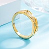 Brass Micro Pave Cubic Zirconia Finger Rings for Women FS-WG5E550-05-3