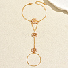 Elegant Imitation Pearl Sunflower Brass Hand Chain Ring Bracelets for Women ZN9544-5