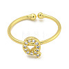 Rack Plating Brass Open Cuff Rings for Women RJEW-F162-02G-Q-2