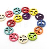 Peace Sign Synthetic Turquoise Beads Strands TURQ-G141-B-12-3