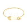 Brass Safety Pin Shape Bangle for Women BJEW-E060-01G-1