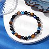 Round Gemstone Beaded Stretch Bracelets BJEW-JB11005-04-2