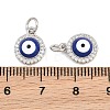 Brass Micro Pave Clear Cubic Zirconia Charms CU-CBA9AB3-13P-3