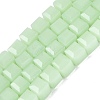 Imitation Jade Glass Beads Strands GLAA-R041-8x8mm-B04-1