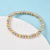 Brass Round Beaded Stretch Bracelets for Men Women BJEW-B148-05C-M-2