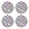 4Pcs Glass Rhinestone Flower Wedding Dress Accessories STIC-FG0001-11C-1