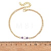 White Round Shell Pearl & Natural Mixed Stone Beads Anklets AJEW-AN00835-6