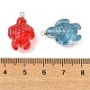 Spray Painted Transparent Glass Pendants PALLOY-JF05405-3