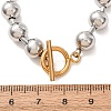 201 Stainless Steel Ball Chain Necklaces with Golden Tone OT Clasps SA-CBAD3BB-05P-4
