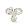 Brass Letter Open Cuff Rings for Women RJEW-G313-01Y-P-2