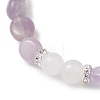 Round & Nuggets Natural White Jade & Lavender Amethyst Beaded Bracelets for Women BJEW-JB13146-4