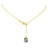 Natural Abalone Shell Geometric Pendant Lariat Slider Necklaces with Brass Cable Chain NJEW-JN06636-3