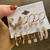 Alloy & Plastic Pearl & Rhinestone Earring Sets WG01624-20-1