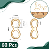 60Pcs 304 Stainless Steel Links STAS-UN0064-82-3