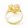 Real 18K Gold Plated Brass Alphabet Adjustable Rings RJEW-M139-18D-3