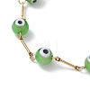 Lampwork Evil Eye Link Chain Bracelets BJEW-JB10045-05-3
